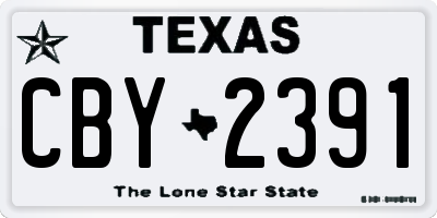 TX license plate CBY2391