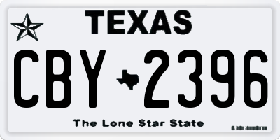 TX license plate CBY2396