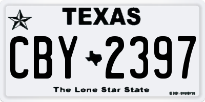 TX license plate CBY2397