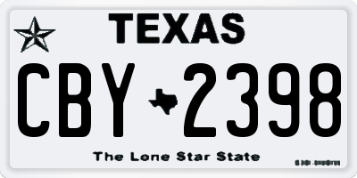 TX license plate CBY2398