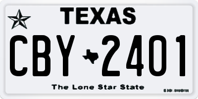 TX license plate CBY2401