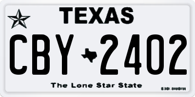 TX license plate CBY2402