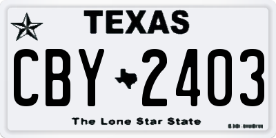 TX license plate CBY2403