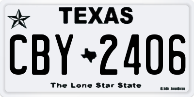 TX license plate CBY2406