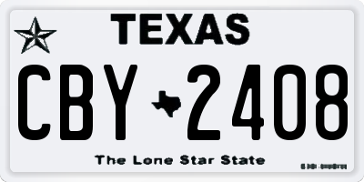 TX license plate CBY2408
