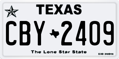 TX license plate CBY2409