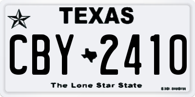 TX license plate CBY2410