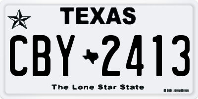 TX license plate CBY2413