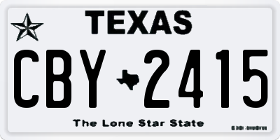 TX license plate CBY2415