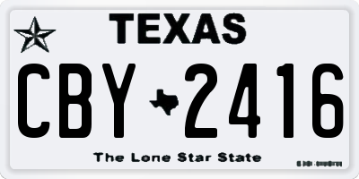 TX license plate CBY2416