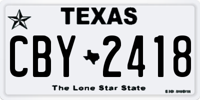 TX license plate CBY2418