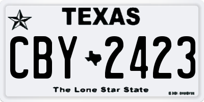 TX license plate CBY2423