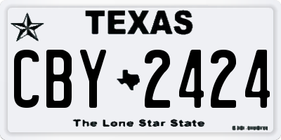 TX license plate CBY2424