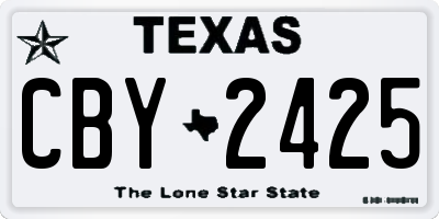 TX license plate CBY2425