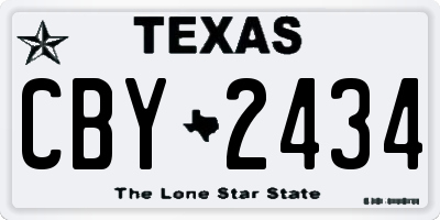 TX license plate CBY2434