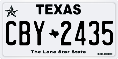 TX license plate CBY2435