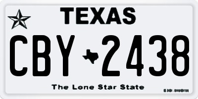 TX license plate CBY2438