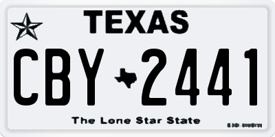 TX license plate CBY2441