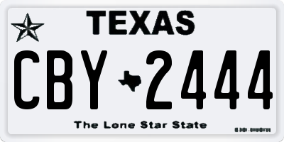 TX license plate CBY2444