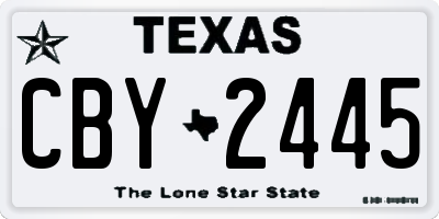 TX license plate CBY2445