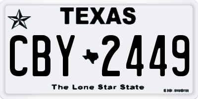 TX license plate CBY2449