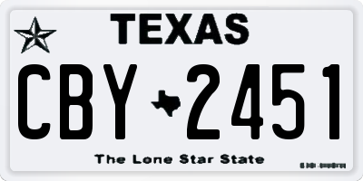 TX license plate CBY2451