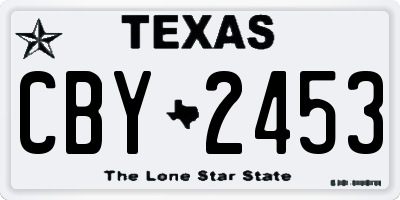TX license plate CBY2453