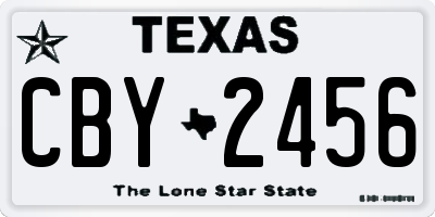 TX license plate CBY2456