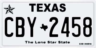 TX license plate CBY2458