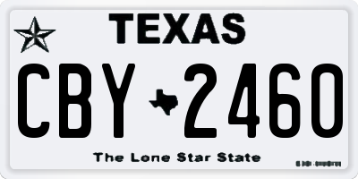 TX license plate CBY2460