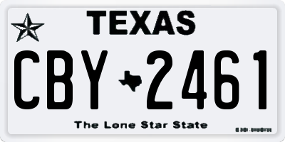 TX license plate CBY2461