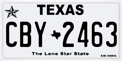 TX license plate CBY2463