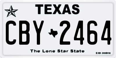 TX license plate CBY2464
