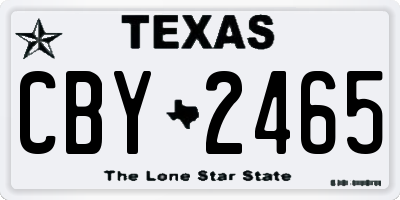 TX license plate CBY2465