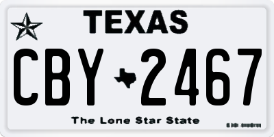 TX license plate CBY2467