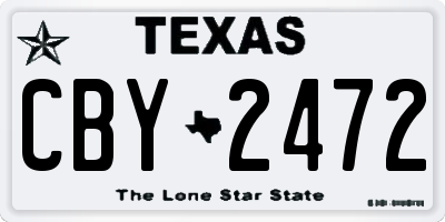TX license plate CBY2472