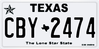 TX license plate CBY2474