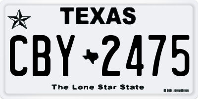 TX license plate CBY2475