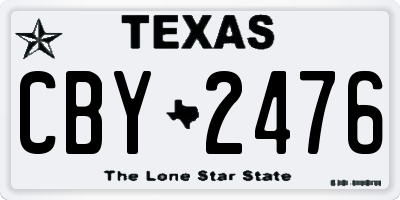TX license plate CBY2476