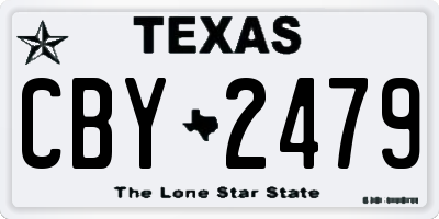 TX license plate CBY2479