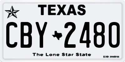 TX license plate CBY2480