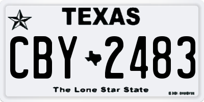 TX license plate CBY2483