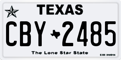 TX license plate CBY2485