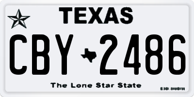 TX license plate CBY2486