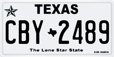 TX license plate CBY2489
