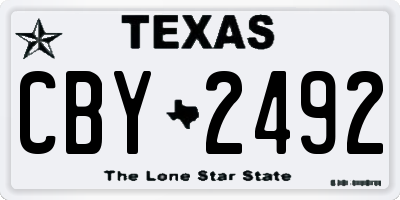 TX license plate CBY2492