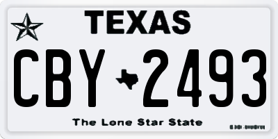 TX license plate CBY2493
