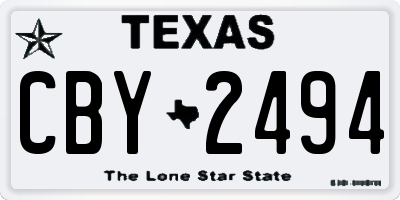 TX license plate CBY2494