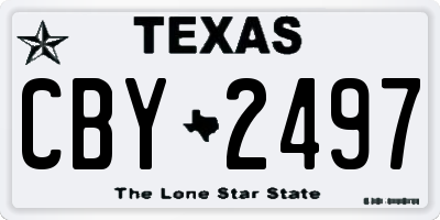 TX license plate CBY2497