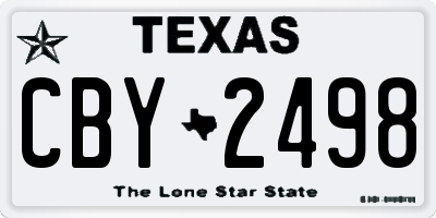 TX license plate CBY2498